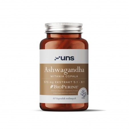 UNS ASHWAGANDHA + BIOPERINE 60 vege kaps. UNS ASHWAGANDHA + BIOPERINE 60 vege kaps.